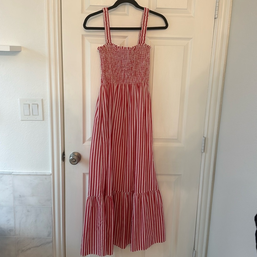 Hill House Red and White Smocked Sundress
